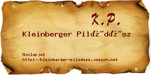 Kleinberger Piládész névjegykártya